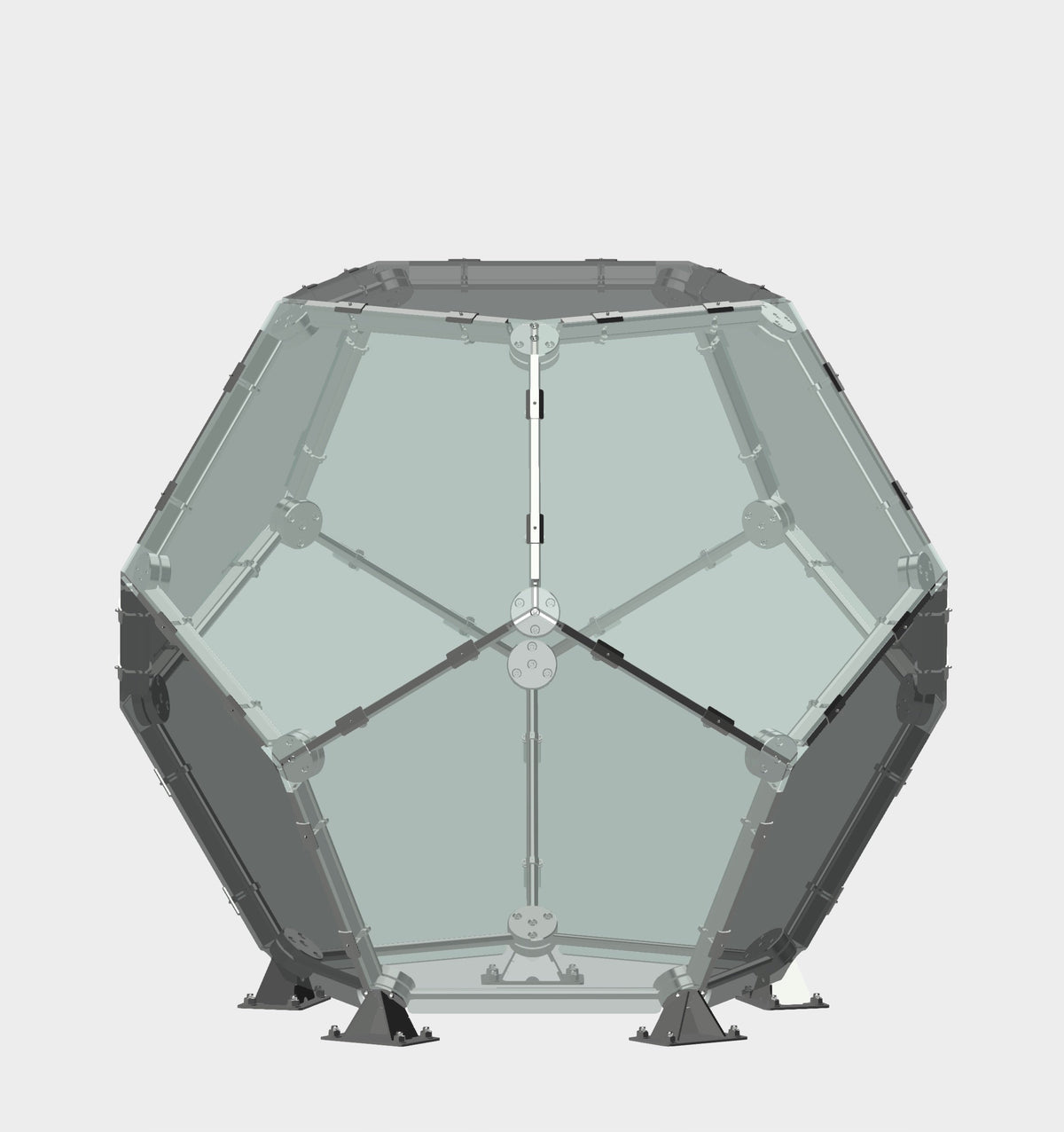 Geometric polyhedron model on a light gray background