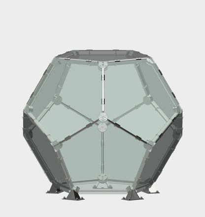 Geometric polyhedron model on a light gray background
