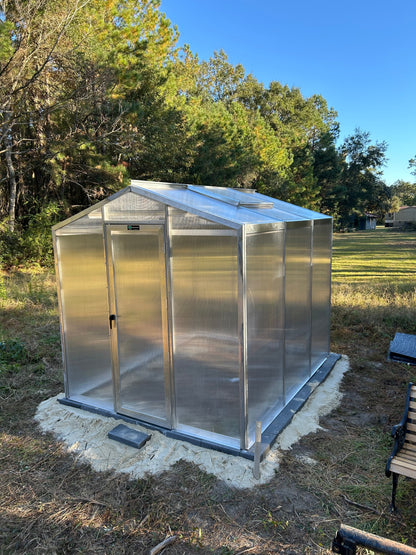Palmetto 8' x 10' Aluminum & Glass Greenhouse Kit
