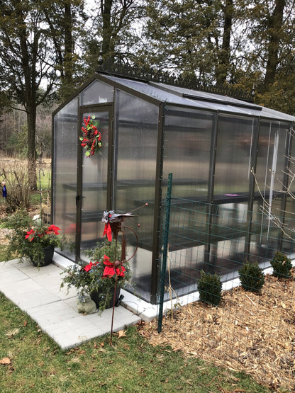 Palmetto 8' x 10' Aluminum & Glass Greenhouse Kit