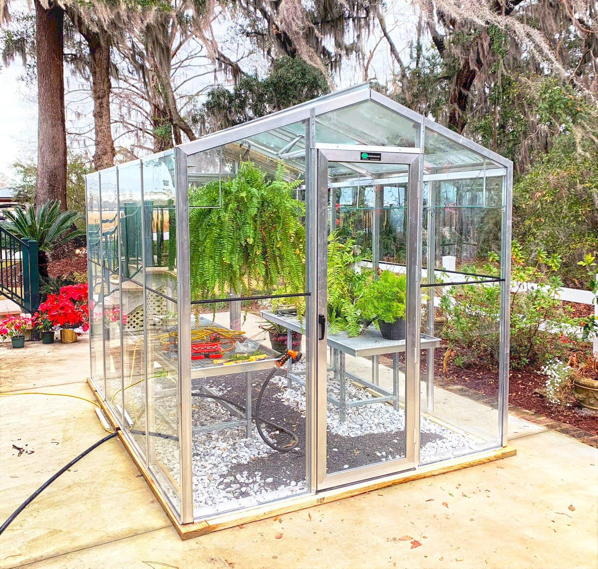 Palmetto 8' x 10' Aluminum & Glass Greenhouse Kit