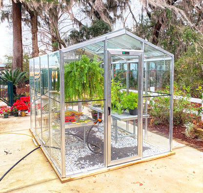 Palmetto 8' x 10' Aluminum & Glass Greenhouse Kit