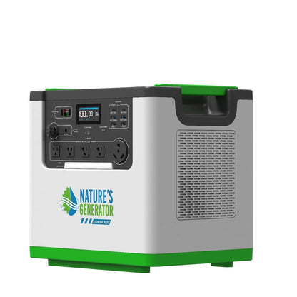 Portable power station with 'Nature's Generator' branding on a white background