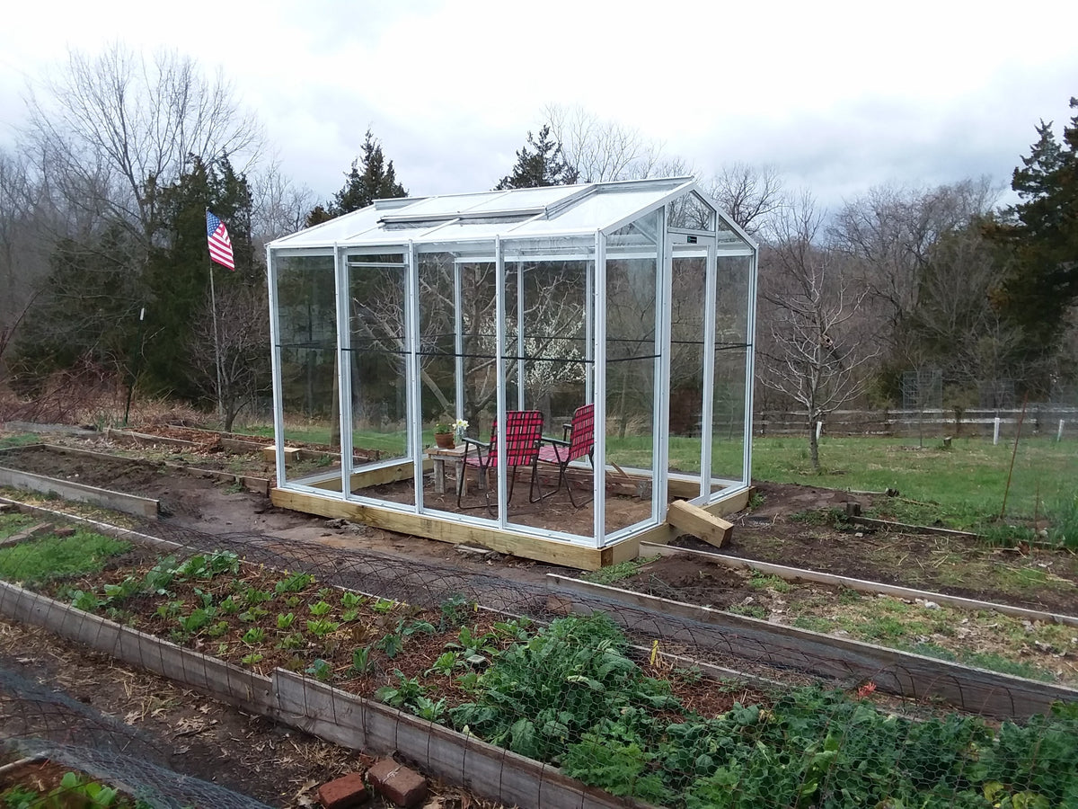 Palmetto 8' x 10' Aluminum & Glass Greenhouse Kit