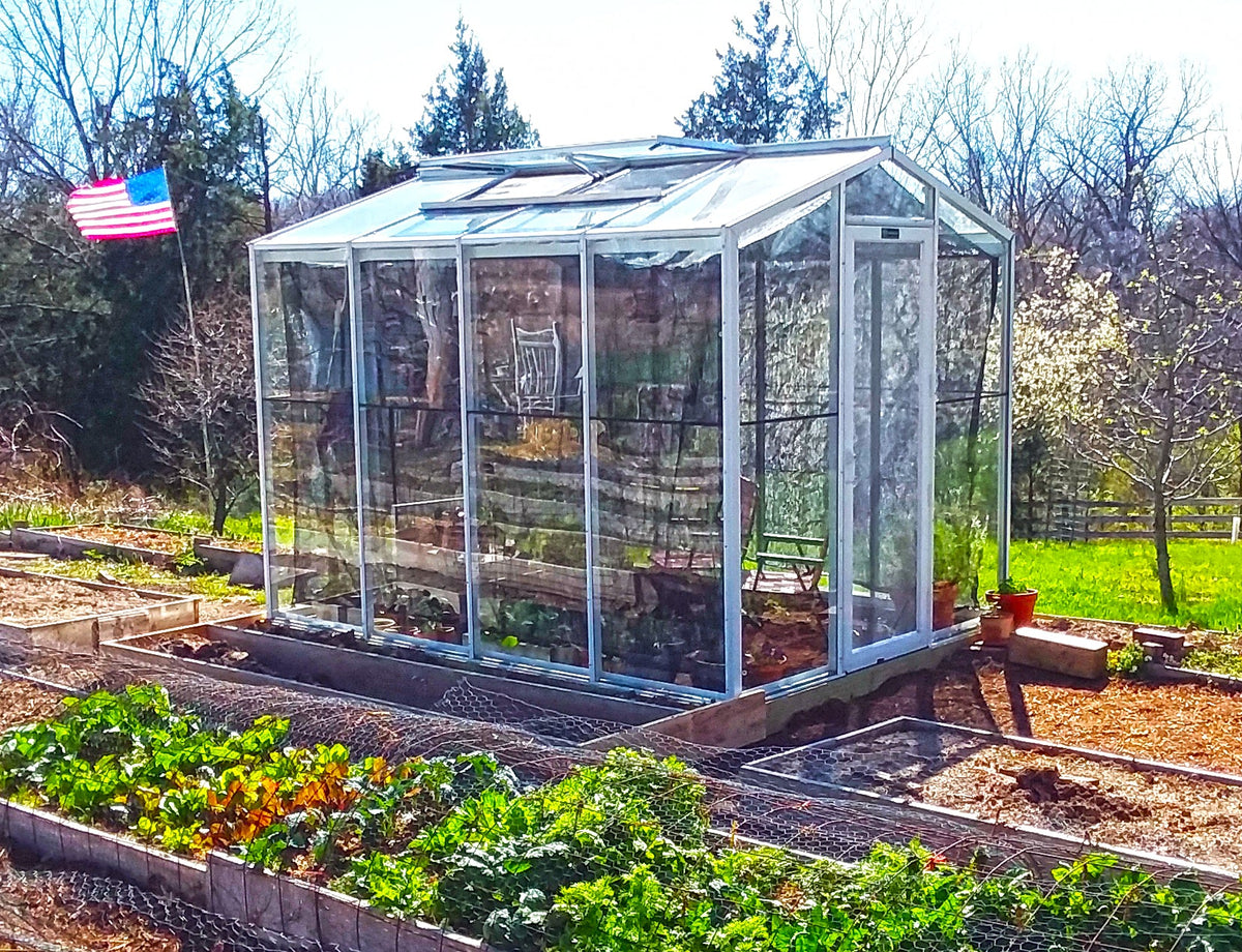 Palmetto 8' x 10' Aluminum & Glass Greenhouse Kit