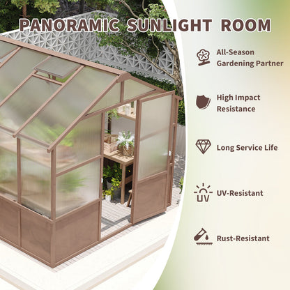 Panoramic sunlight room with gardening setup, featuring text on its benefits.