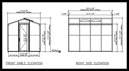 Palmetto 8' x 10' Aluminum & Glass Greenhouse Kit