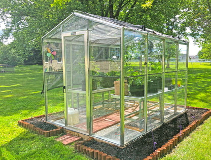 Palmetto 8' x 10' Aluminum & Glass Greenhouse Kit
