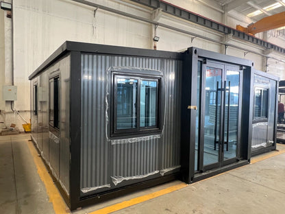 Modular home with glass windows